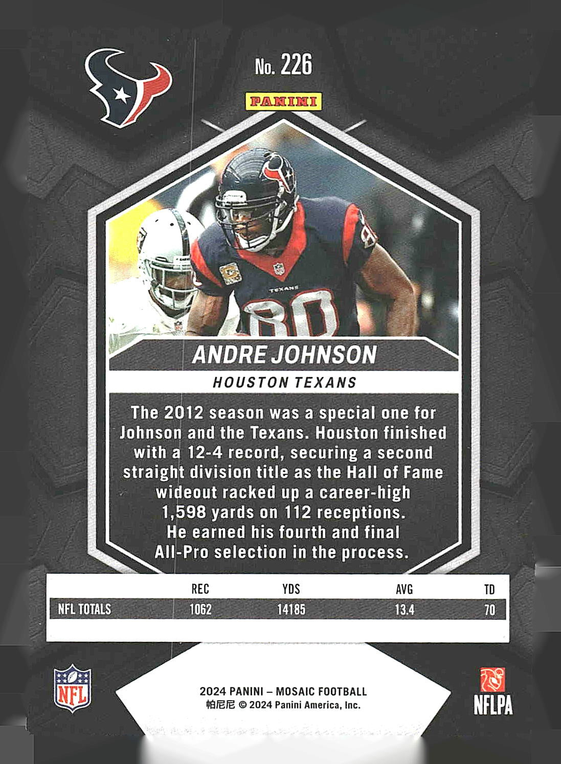 2024 Panini Mosaic #226 Andre Johnson