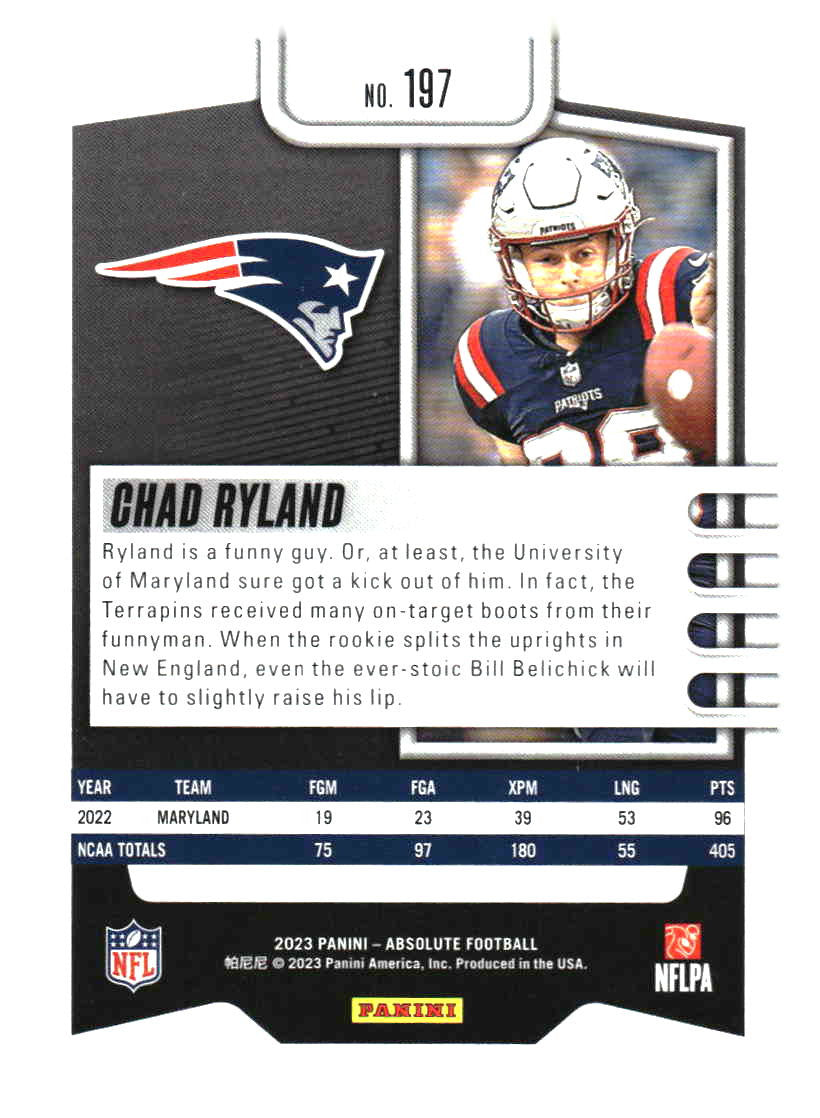 2023 Panini Absolute #197 Chad Ryland Retail