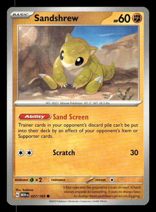 SV: Scarlet & Violet 151 #027/165 Sandshrew