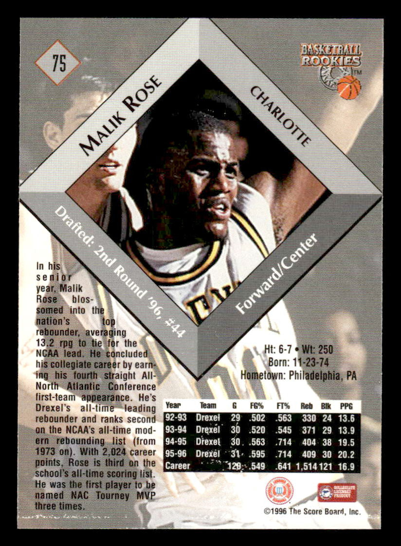 1996 Score Board Rookies #75 Malik Rose