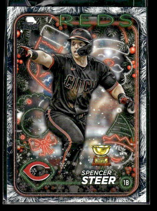 2024 Topps Holiday #H112 Spencer Steer Silver Glitter