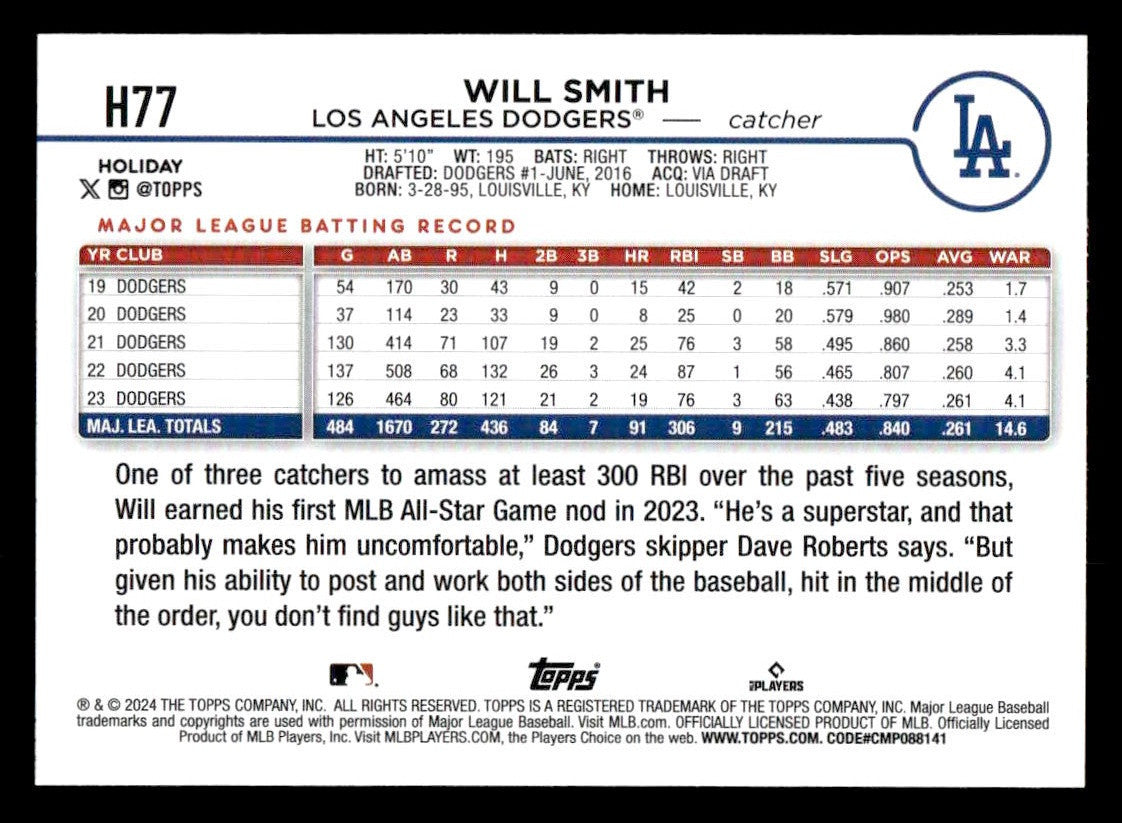 2024 Topps Holiday #H77 Will Smith