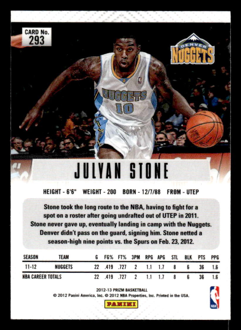 2012-13 Panini Prizm #293 Julyan Stone