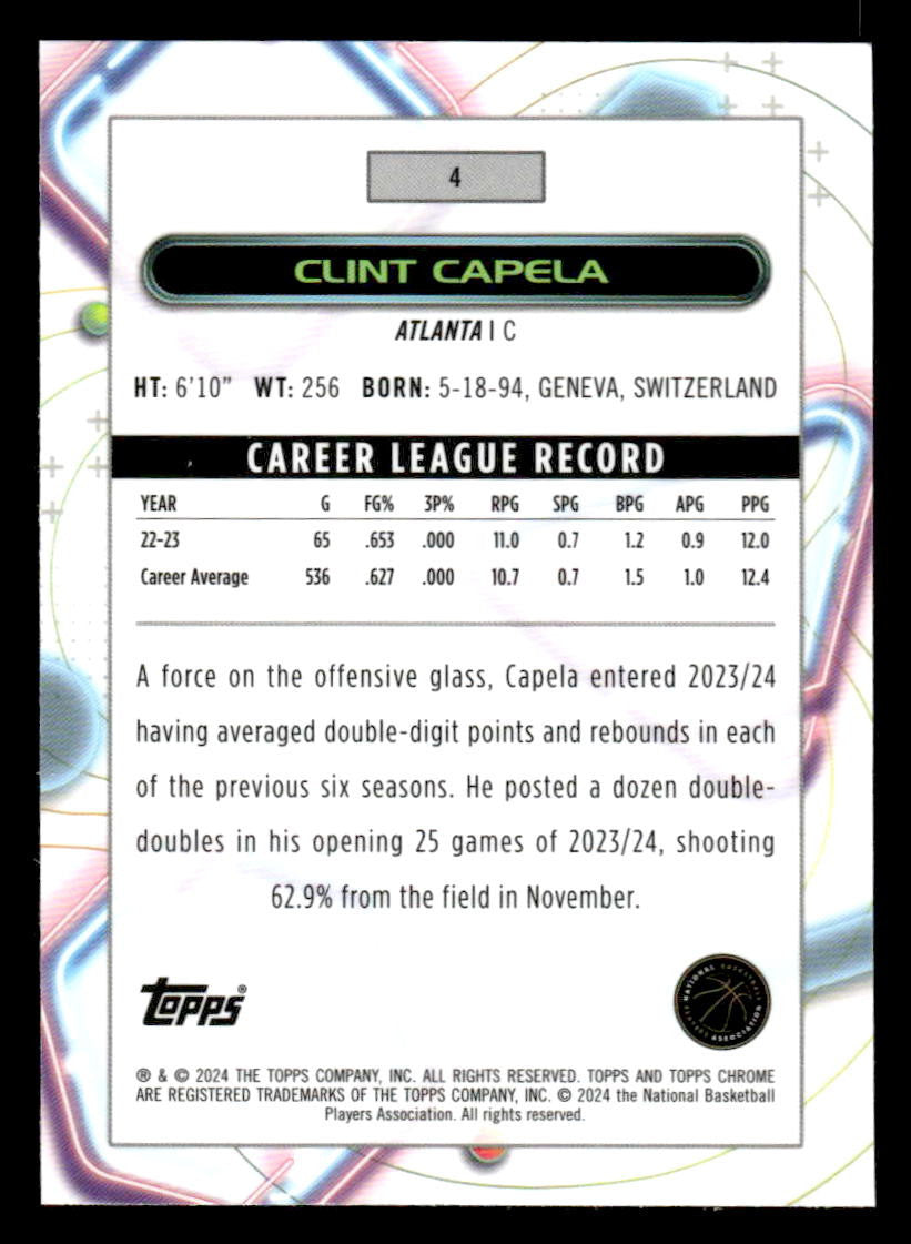 2023-24 Topps Chrome Cosmic #4 Clint Capela