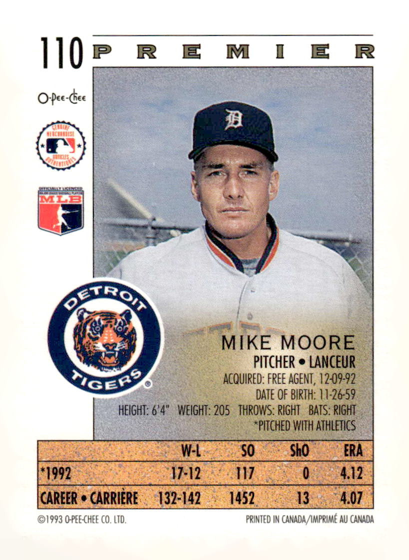 1993 O-Pee-Chee Premier #110 Mike Moore