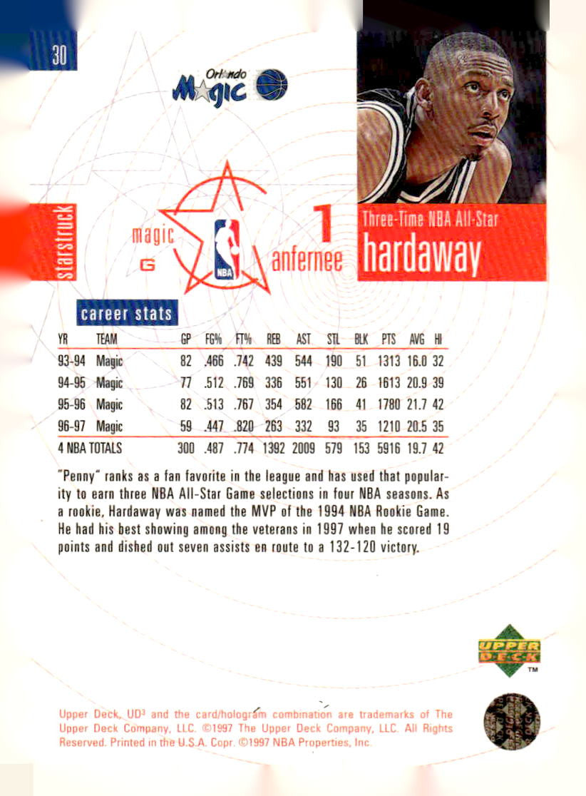 1997-98 Upper Deck UD3 #30 Anfernee Hardaway