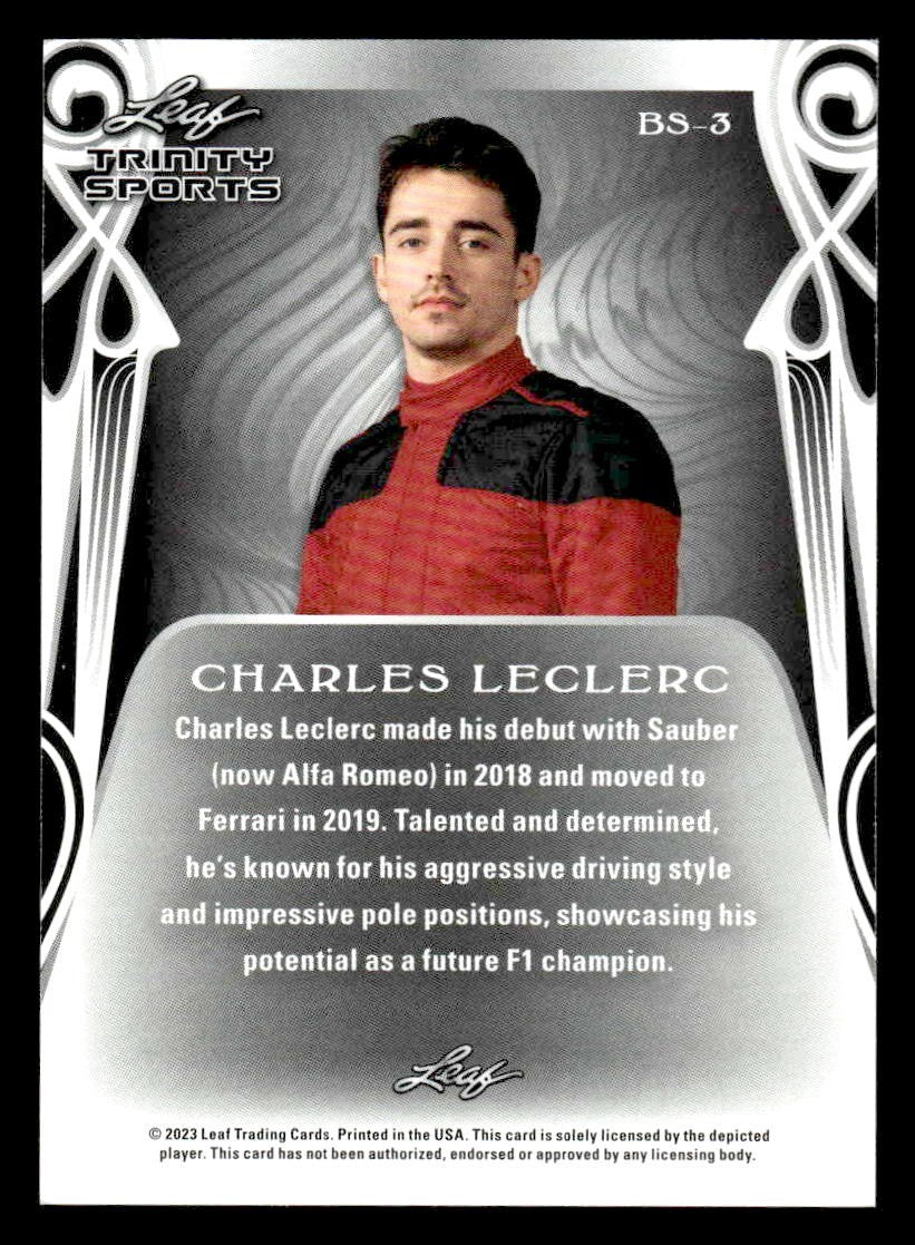 2023 Leaf Trinity #BS-3 Charles Leclerc Base Sports