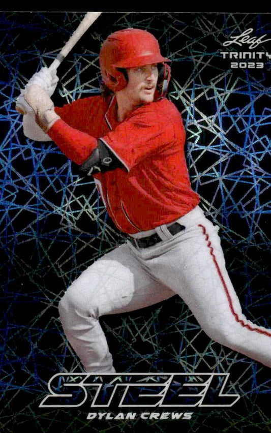 2023 Leaf Trinity #S-20 Dylan Crews Steel Lazer Blue