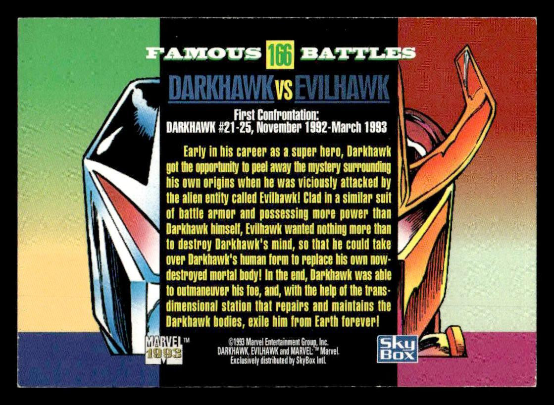 1993 SkyBox Marvel Universe #166 Darkhawk / Evilhawk