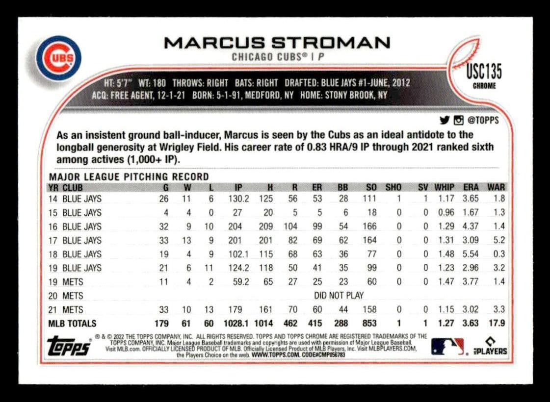 2022 Topps Chrome Update #USC135 Marcus Stroman