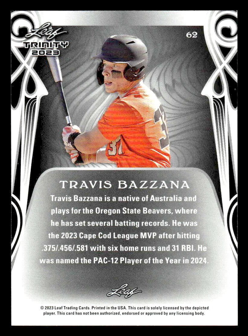 2023 Leaf Trinity #62 Travis Bazzana