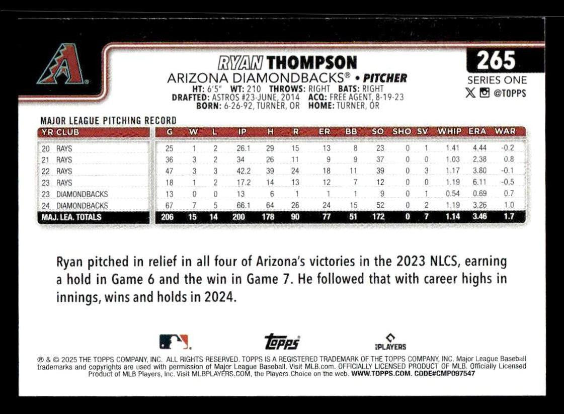 2025 Topps #265 Ryan Thompson