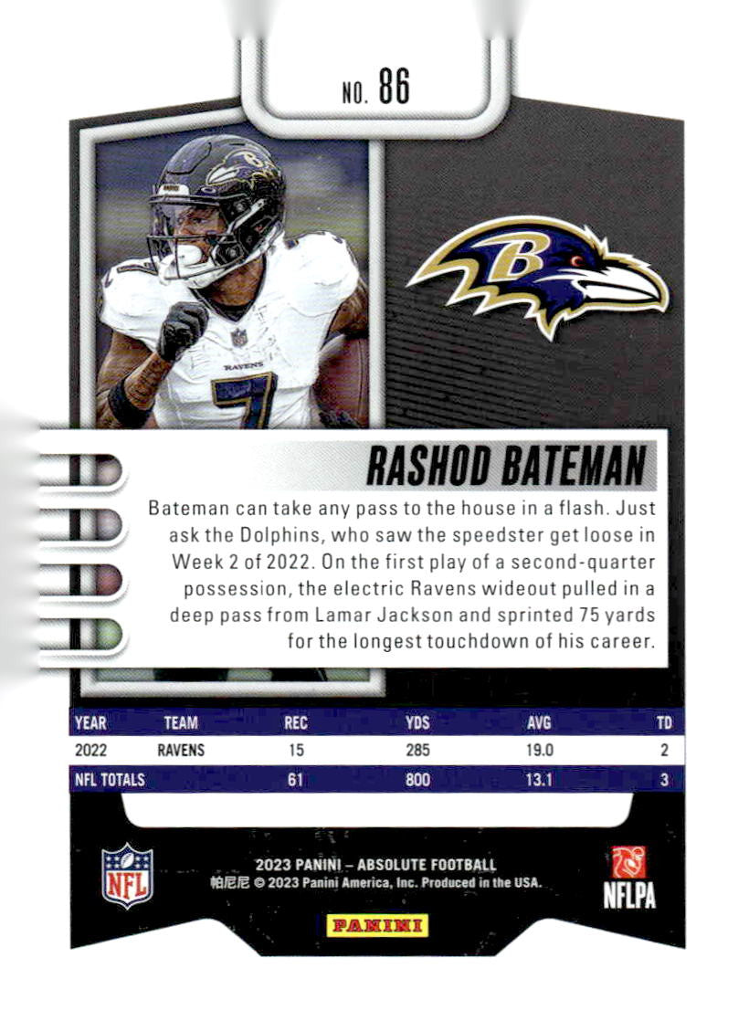 2023 Panini Absolute #86 Rashod Bateman Retail