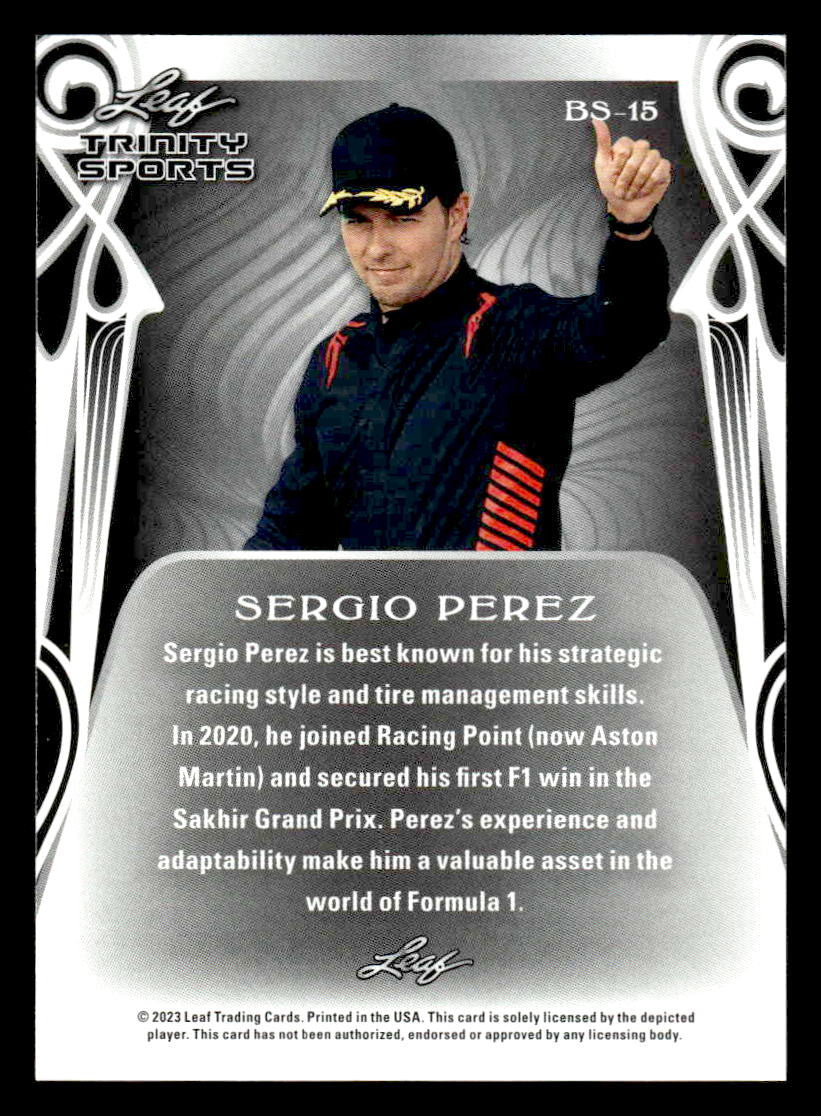 2023 Leaf Trinity #BS-15 Sergio Perez Base Sports